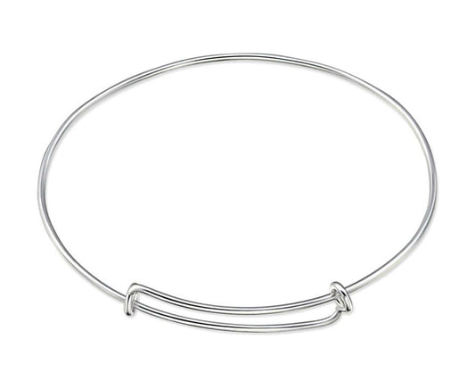 Sterling Silver Adjustable Charm Bangle