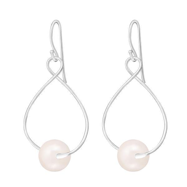 Silver Dangle Earrings With Pearls
