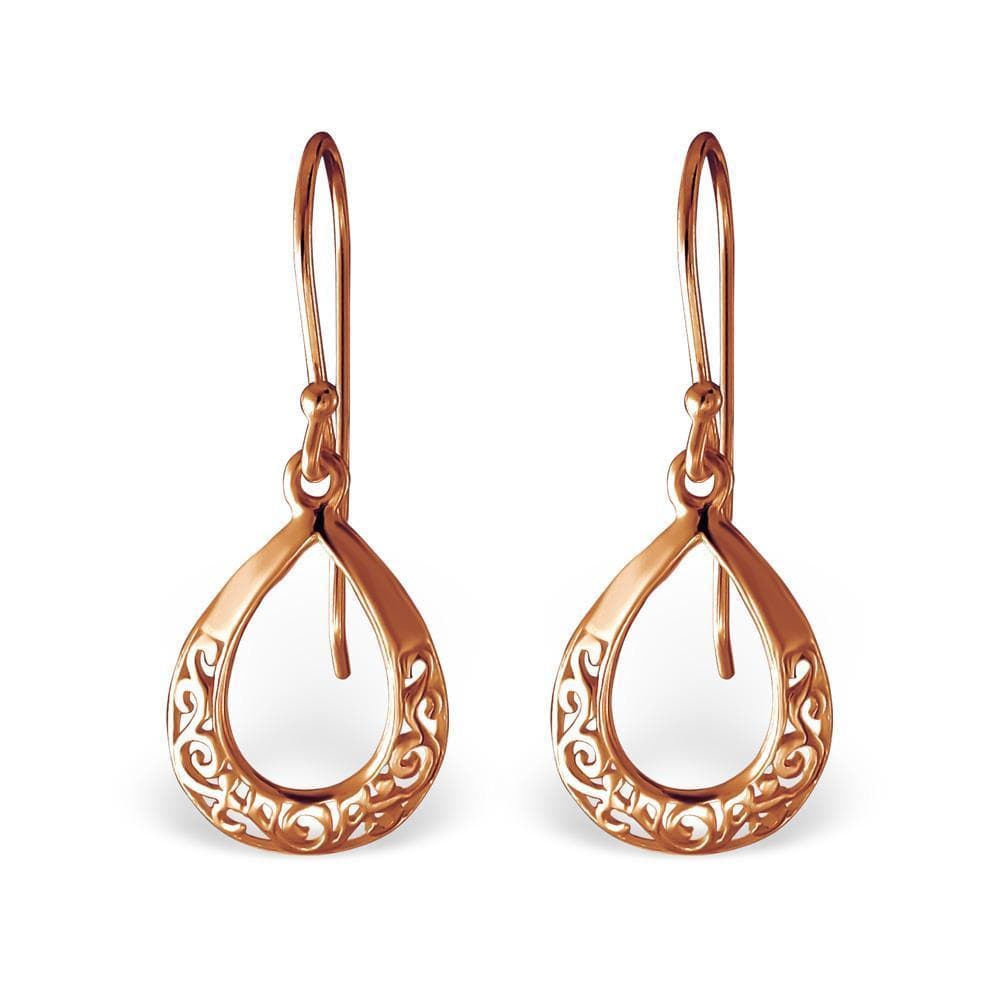 Silver Rose Gold Teardrop earrings
