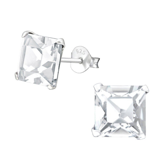 Silver Wedding Crystal Earrings-Unique Crystal