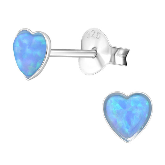 Opal Silver Stud Earrings-Azure