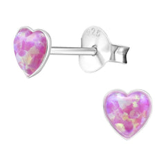 Opal Silver Stud Earrings