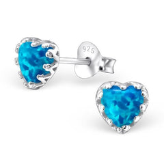 Silver Opal Stud Earrings