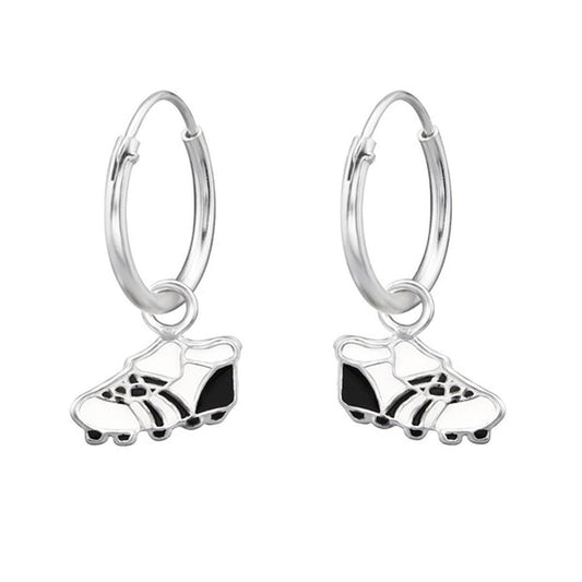 Kids Sterling Silver Football Soccer Shoes Earrings