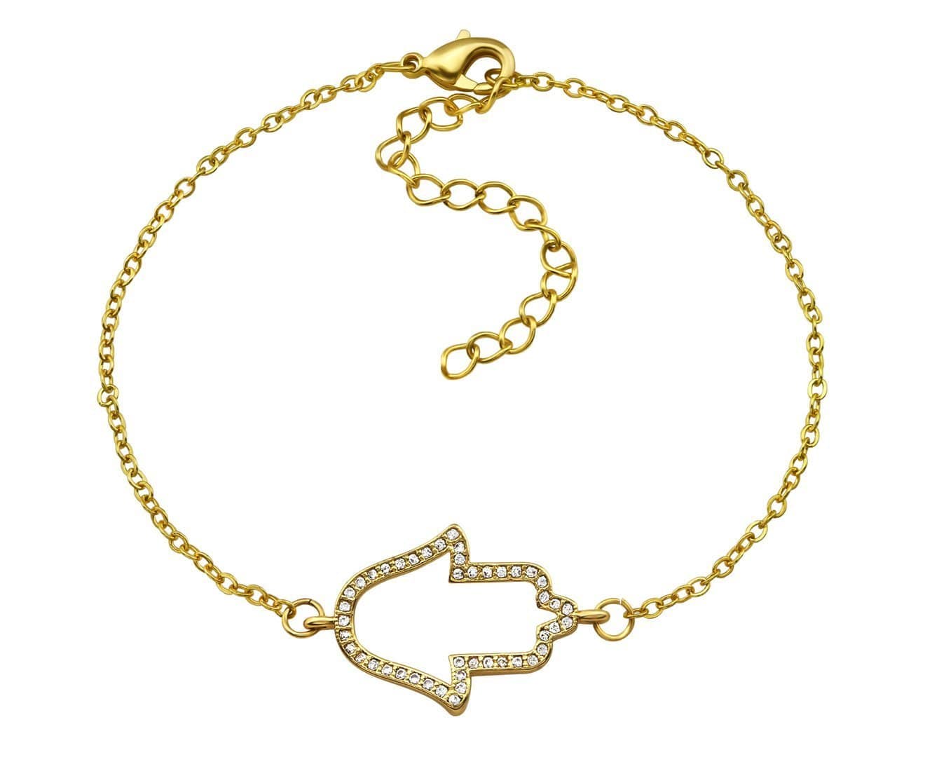 Surgical Steel Gold plated Hamsa Bracelet