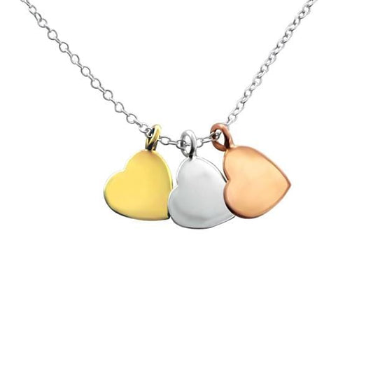 Silver Tripple Hearts Necklace