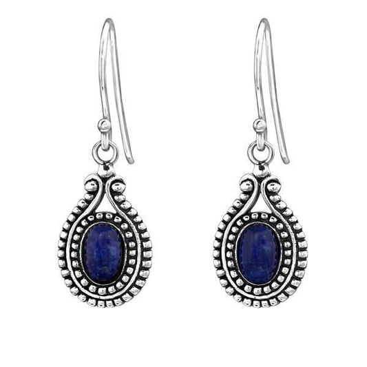Silver Bali Oval Earrings