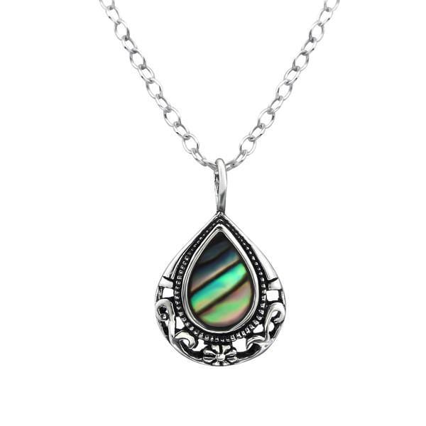 Silver Pear Shaped Necklace