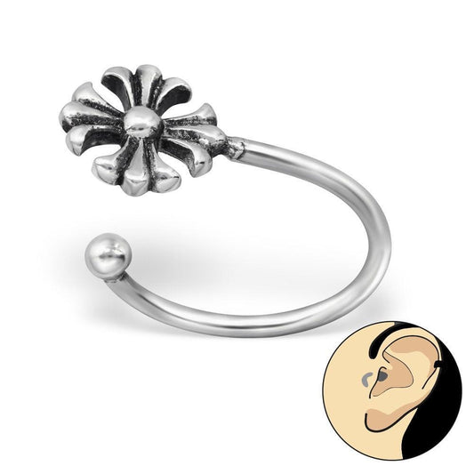 Sterling Silver Cross Ear Cuff