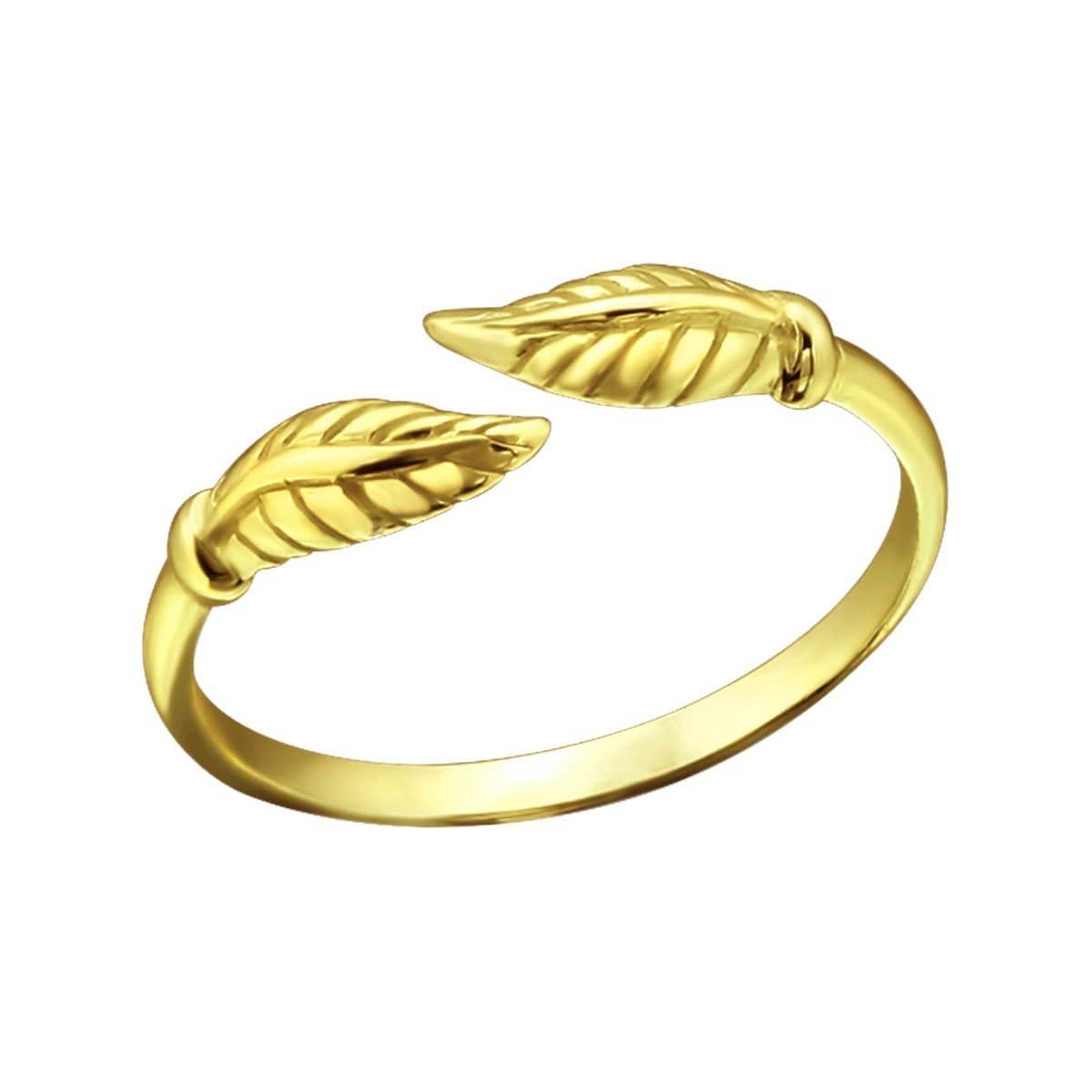 Sterling Silver Gold Leaf Toe Ring