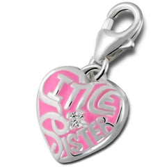 Silver Heart Sister Charm
