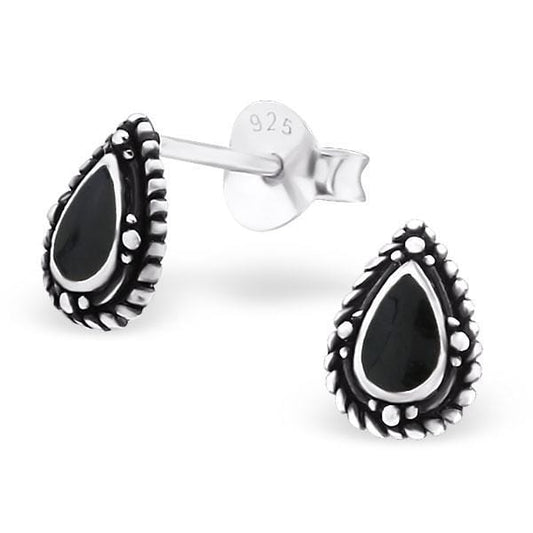 Solid Sterling Silver Teardrop Stud Earrings