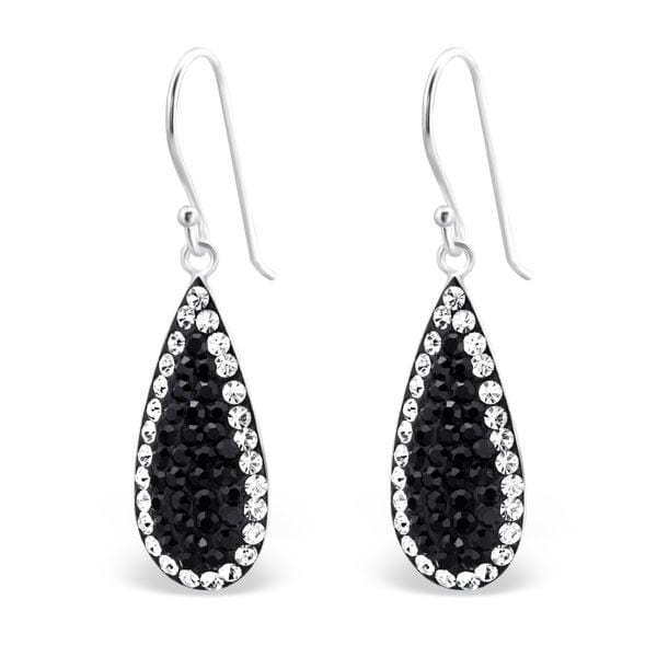 Sterling Silver Tear Drop Crystal Earrings