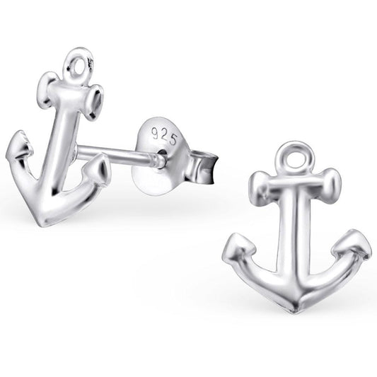 Silver Anchor Earrings