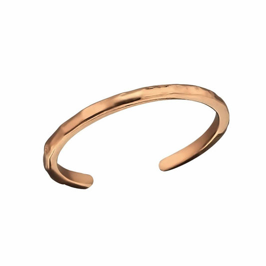 Rose Gold Plated Sterling Silver Plain Toe Ring