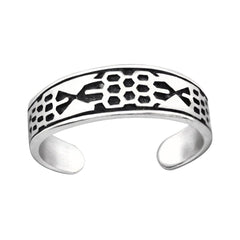 Sterling Silver Patterned Toe Ring