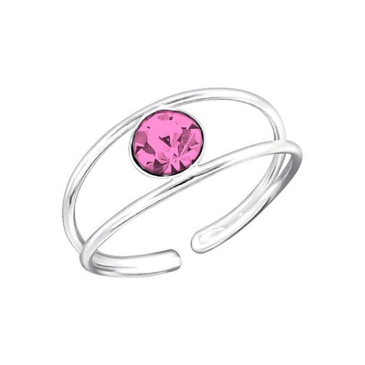 Sterling Silver Crystal Toe Ring