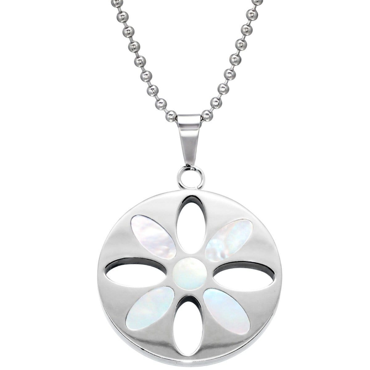 Stainless Steel Flower Necklace with Shell