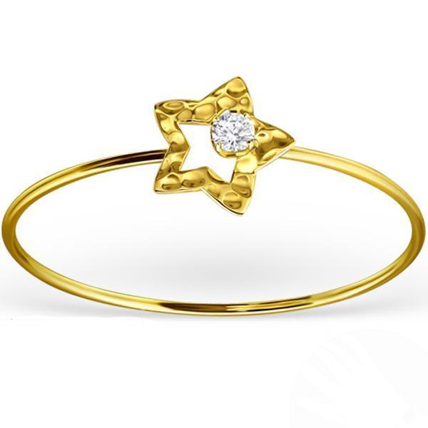 14 K Gold Plated Silver Star Bangle Bracelet