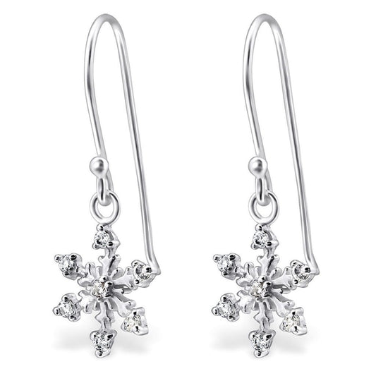 Sterling Silver Snowflake Hanging earrings