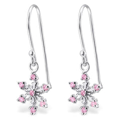 Sterling Silver Snowflake Hanging earrings