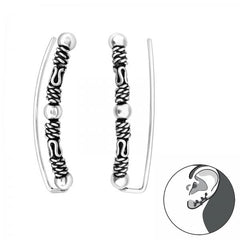 Silver Bali Ear Cuff Wrap Earrings