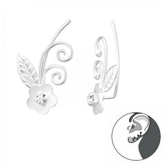 Silver Ear Cuff Flower Wrap