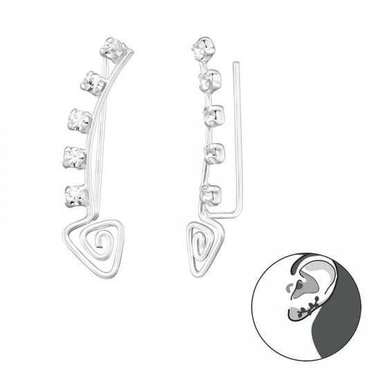 Geometric Silver Ear Cuff Wrap