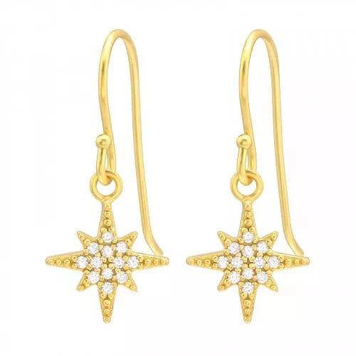 Silver Gold Northern Star Earrings