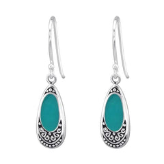 Sterling Silver Green Bali earrings 