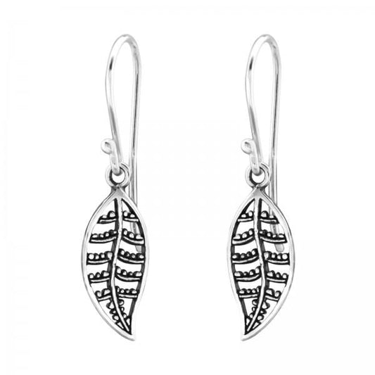 Silver Bali Leaf Earrings