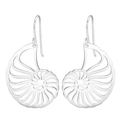 Laser Cut Silver Spiral Earrings