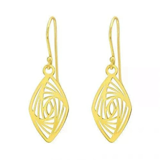 Silver Gold Laser Cut Geometric Earrings