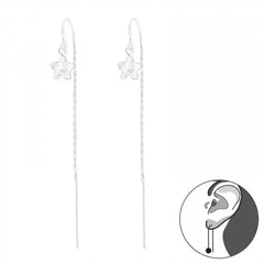 Silver Thread Star Earring with Cubic Zirconia