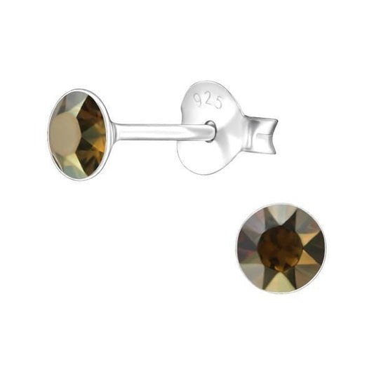 Sterling Silver Round Stud Earrings