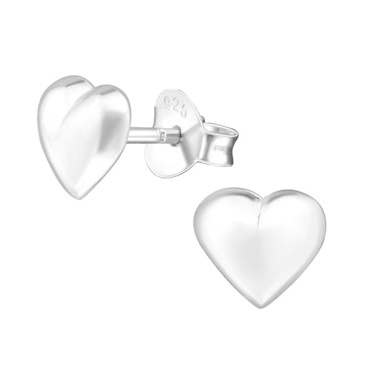 Silver Heart Studs Earrings