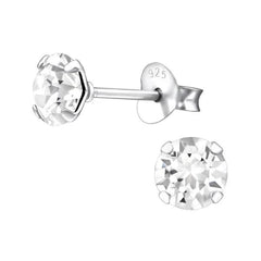 Silver Crystal Earrings With Swarovski Crystal