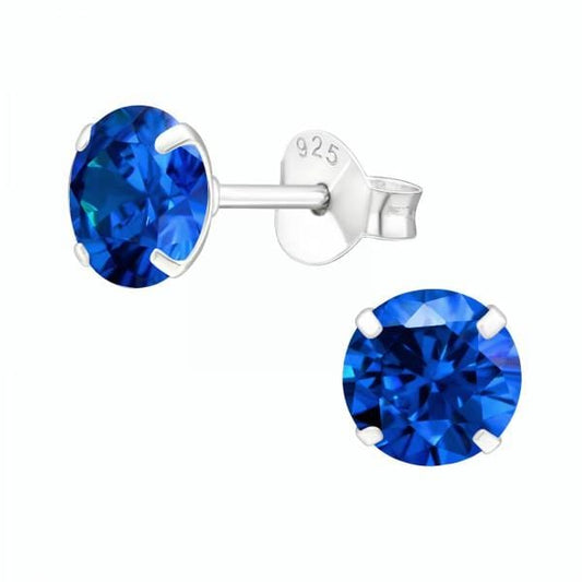 Silver Round 6mm Stud Earrings