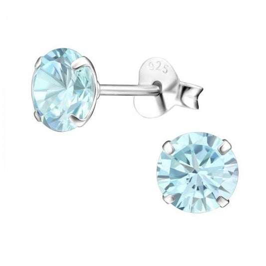 Silver Round 6mm Stud Earrings