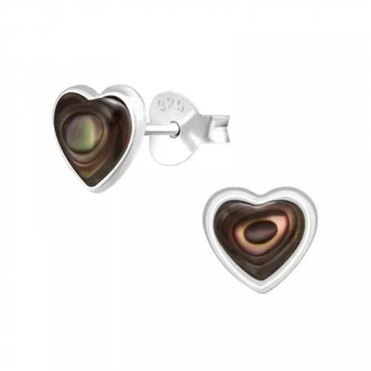 Silver Heart Stud Earrings