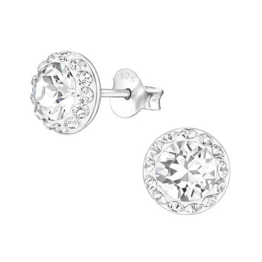 Sterling Silver Round Stud Earrings