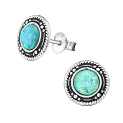 Sterling Silver Oxidized Stud Earrings