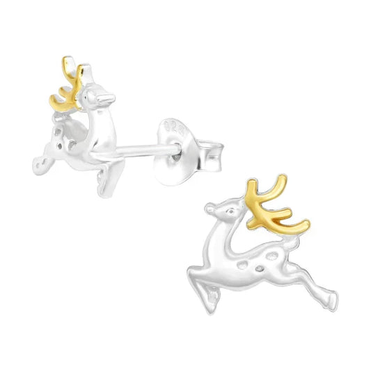 Silver Reindeer Christmas earrings for Women