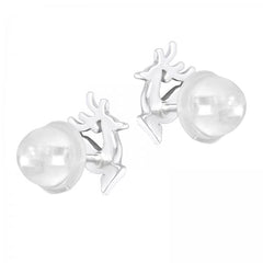 Silver Reindeer Kids Earrings