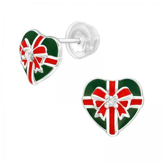 Kids Silver Christmas Earrings for Girls