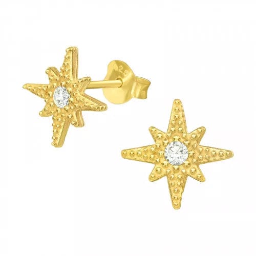 Silver Gold Northern Star Stud Earrings