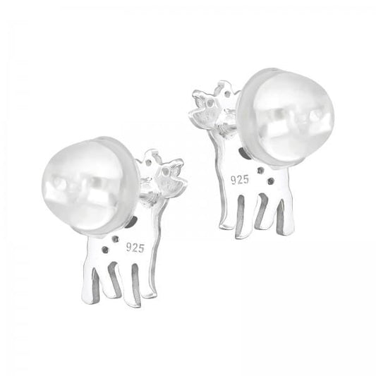 Kids Silver Deer Earrings