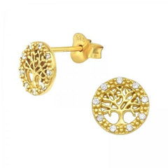 Silver Tree Of Life Ear Studs