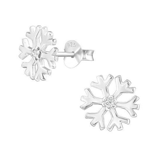 Silver Snowflake Stud Earnings