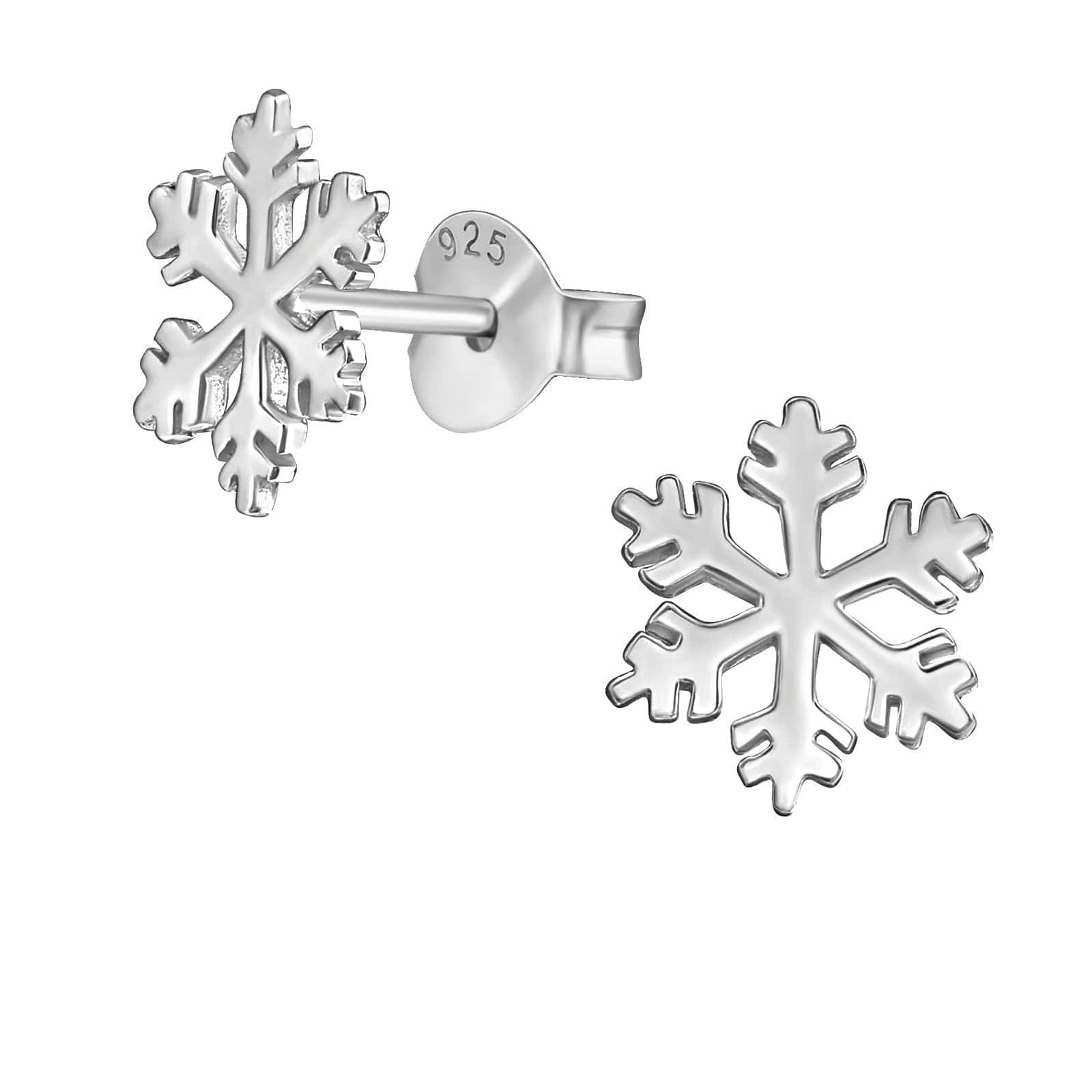 Silver Snowflake Ear Studs